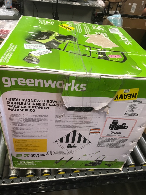 Photo 2 of Greenworks 40V 20-Inch Brushless Snow Blower with 4Ah Battery and Charger, 26272 With/4Ah Battery