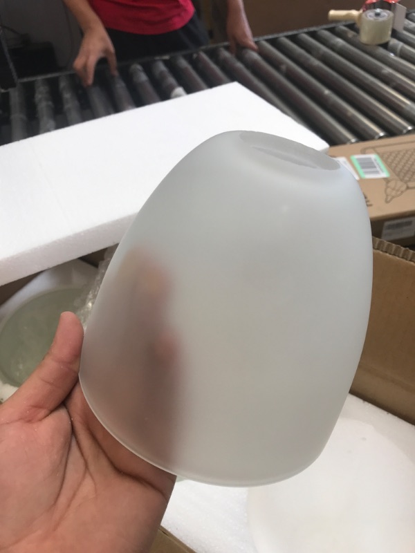 Photo 1 of Anmire 3 Pack Frosted Glass Shade, Bell Shaped Light Fixture Replacement Globe or Cover with 1-5/8-Inch Fitter for Chandelier Wall Sconce Pendant Light, G0030
