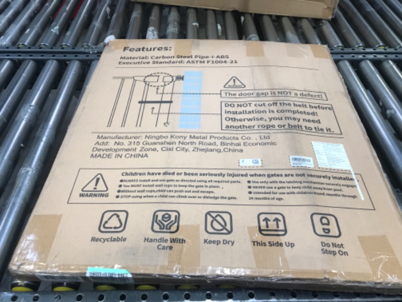 Photo 1 of Mom's Choice Awards Winner-Cumbor 29.7-46" Auto Close Baby Gate for Stairs, Easy Install Pressure/Hardware Mounted Dog Gates for The House Indoor, Easy Walk Thru Wide Safety Pet Gates for Dogs, White
