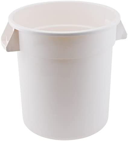 Photo 1 of AmazonCommercial 10 Gallon Heavy Duty Round Trash/Garbage Can, White, 1-pack