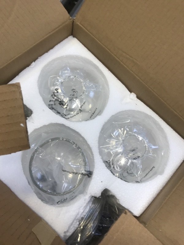 Photo 1 of 3-Light Glass Pendant Light, Classic Cluster Chandelier,Brushed Nickel Hanging Lighting Fixture with Clear Glass Shades for Kitchen Island, Dinning Room, Bar, Cafe Brushed Nickel + Clear Glass