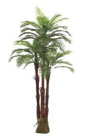 Photo 1 of AMERIQUE Pair Gorgeous 6 Feet Triple Tropical Palm Artificial Plant Tree with Standable Trunk, Real Touch Technology, with UV Protection, Green, 2
