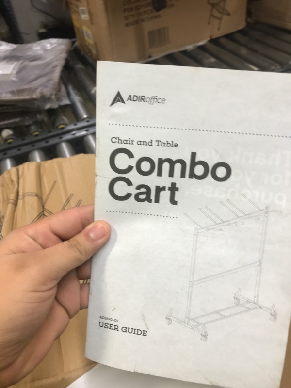 Photo 4 of AdirOffice Combo Cart for Chairs & Tables - Foldable Seat & Table Wheeled Caddy - Steel Body Truck with Locking Swivel Caster Wheels - 600 Lbs Weight Capacity - Quick & Easy Assembly
JUST THE CART DOESNT COME TABLE OR CHAIRS****************
