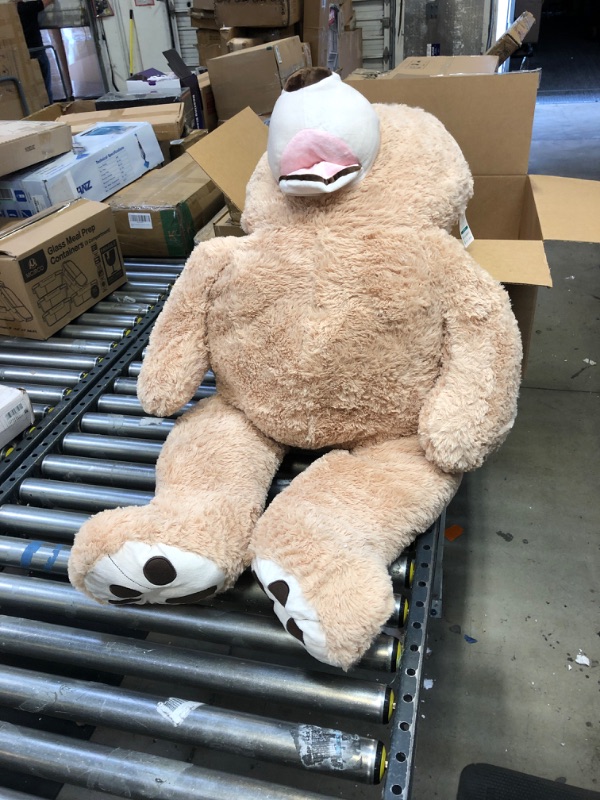 Photo 1 of MorisMos Giant Teddy Bear with Big Footprints Plush Stuffed Animals Light Brown 39 inches
