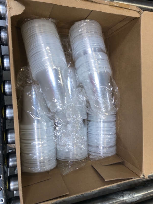 Photo 2 of 400 Pack 12 oz Clear Plastic Cups with Flat Lids Disposable Iced Coffee Cups with Lids Disposable Drinking Cups for Coffee Tea Smoothie or Any Cold Drinks Kids Party