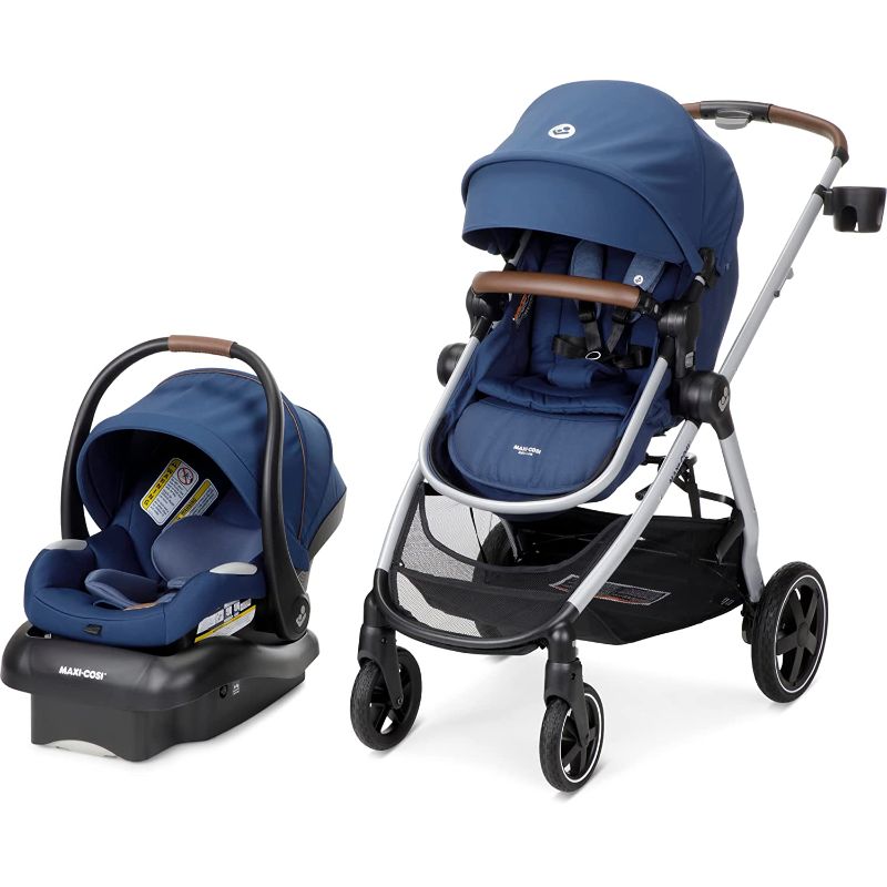 Photo 1 of Maxi-Cosi Zelia² Luxe 5-in-1 Modular Travel System, Choose Between 5 Modes of use: Parent-Facing car seat Caddy, Reversible Carriage, and Reversible Stroller, New Hope Navy
