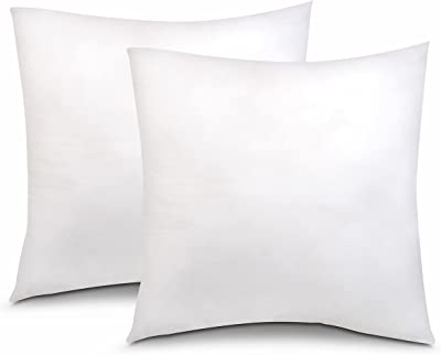 Photo 1 of 18x18 Pillow Inserts (Set of 2, White)- 100% Cotton Covering Soft Filling Polyester Throw Pillows for Couch Bed Sofa
