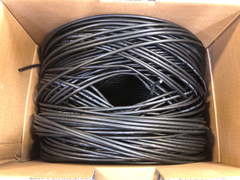 Photo 2 of CAT5e Plenum (CMP) Cable, 1000FT | 24AWG 4Pair, 350MHz Solid Network Cable Unshielded Twisted Pair (UTP), Available in Blue, White, Gray Color (Black)