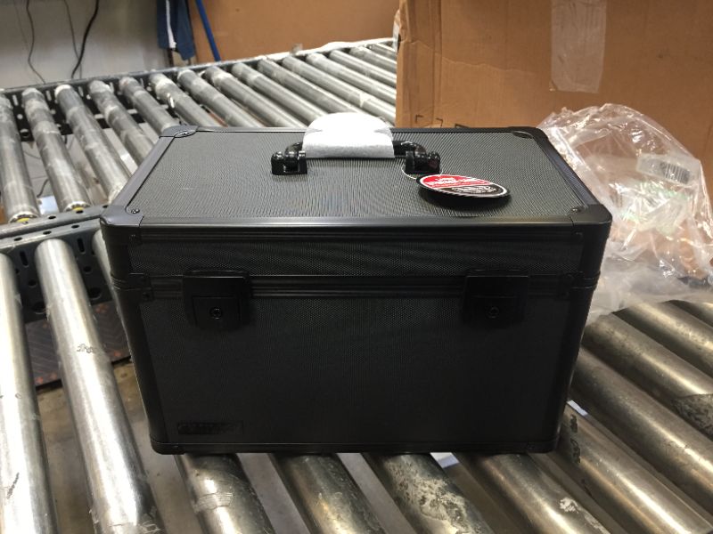 Photo 1 of Vaultz Portable Safe Box - 14 L x 9.12 H x 8.5 Inch Large Storage Box with Lock, Mesh Pocket & Adjustable Compartments for Cash, Documents and Valuables - Tactical Black Tactical Black Large  