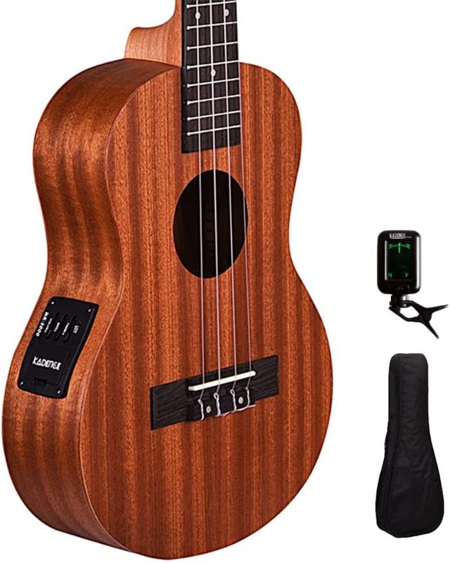 Photo 1 of Kadence Concert Ukulele - Mahogany Wooden Ukulele for Beginners (Electro Combo) - Ukulele for Adults, Kids, Players or Professionals - Concert Ukulele with Tuner and Bag
