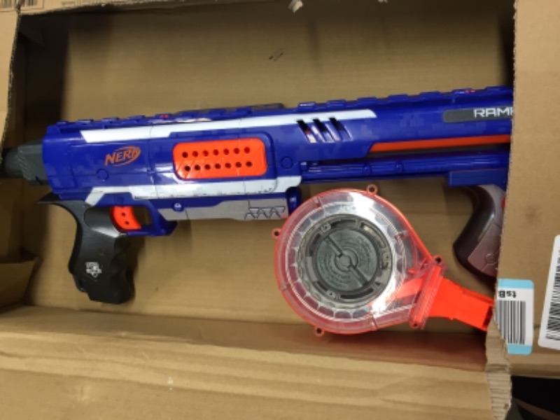 Photo 1 of Nerf Rampage N-Strike Elite Toy Blaster with 25 Dart Drum Slam Fire & 25 Official Elite Foam Darts for Kids, Teens, & Adults (Amazon Exclusive)