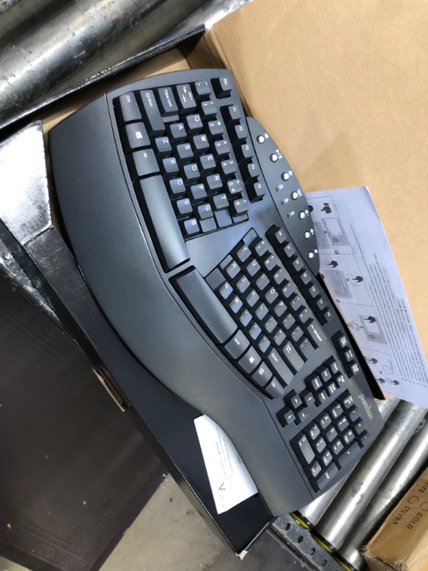 Photo 2 of Perixx Periboard-612 Wireless Ergonomic Split Keyboard with Dual Mode 2.4G and Bluetooth Feature, Compatible with Windows 10 and Mac OS X System, Black, US English Layout, (11354) Wireless Black Keyboard