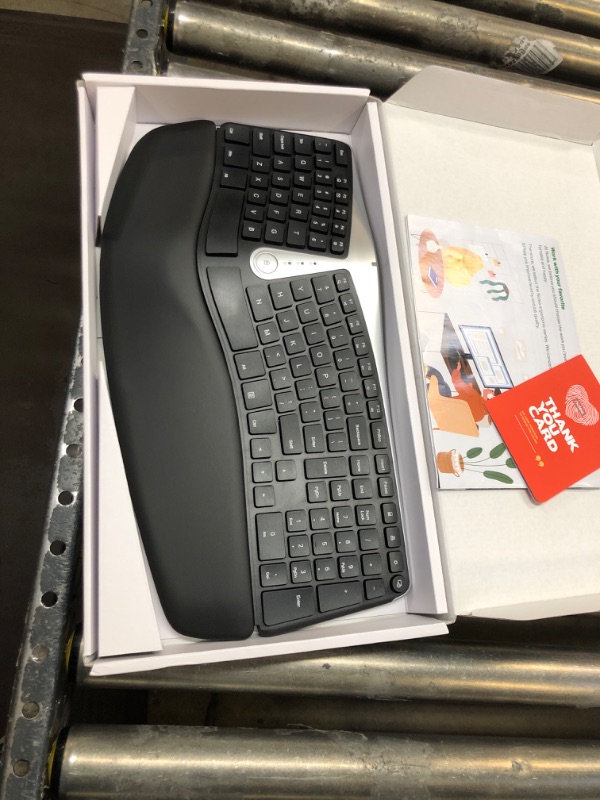 Photo 2 of Nulea Wireless Ergonomic Keyboard, 2.4G Split Keyboard with Cushioned Wrist and Palm Support, Arched Keyboard Design for Natural Typing, Compatible with Windows/Mac