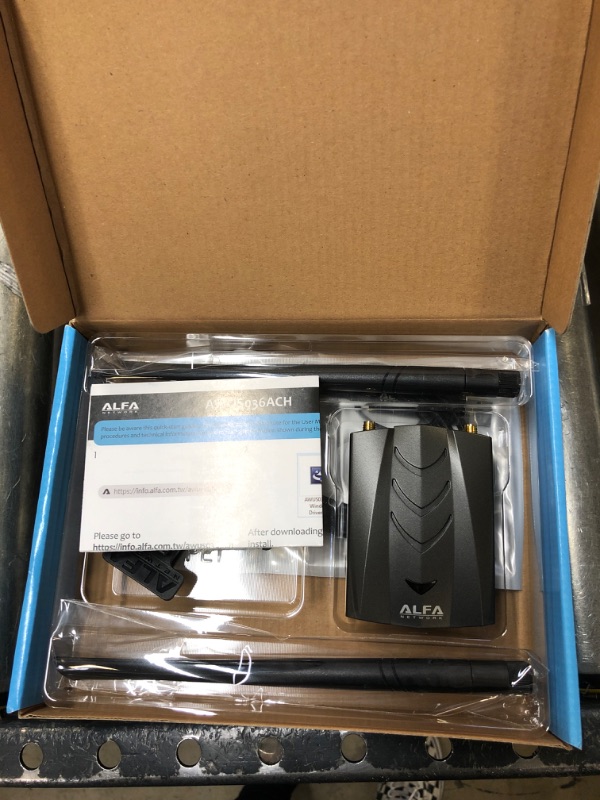 Photo 2 of ?New Version Type-C WiFi USB? ALFA AWUS036ACH ?Type-C? Long-Range Dual-Band AC1200 Wireless USB Wi-Fi Adapter w/2x 5dBi External Antennas – 2.4GHz 300Mbps/5GHz 867Mbps – 802.11ac & A, B, G, N