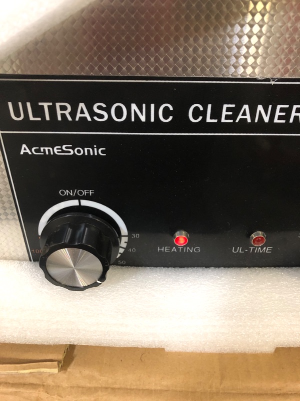 Photo 5 of Commercial Ultrasonic Cleaner 30L with Heater Timer 10 Tranducers 800W+600W 42kHz for Carburetor Bike Chain Brass Instrument Jewelry Denture Professional, ACMESONIC