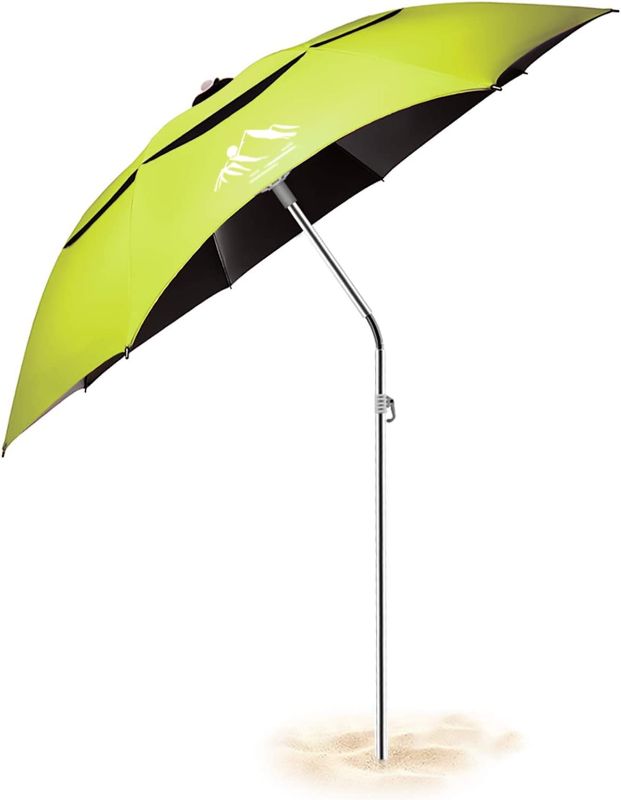 Photo 1 of 6.5ft Portable Beach Umbrella - Outdoor Sunshade with Telescoping Pole, Windproof Stakes & Carry Bag - UV 90+ Protection, 360° Rotating, for Beaches, Patio, Pools, Terraces, Parks,Fishing umbrella
