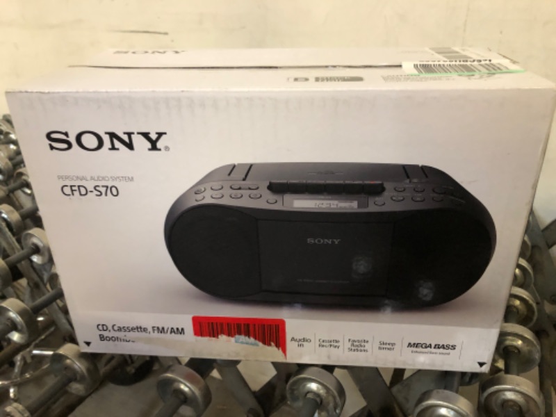 Photo 2 of Sony Black CD Radio Cassette Recorder Boombox - Black