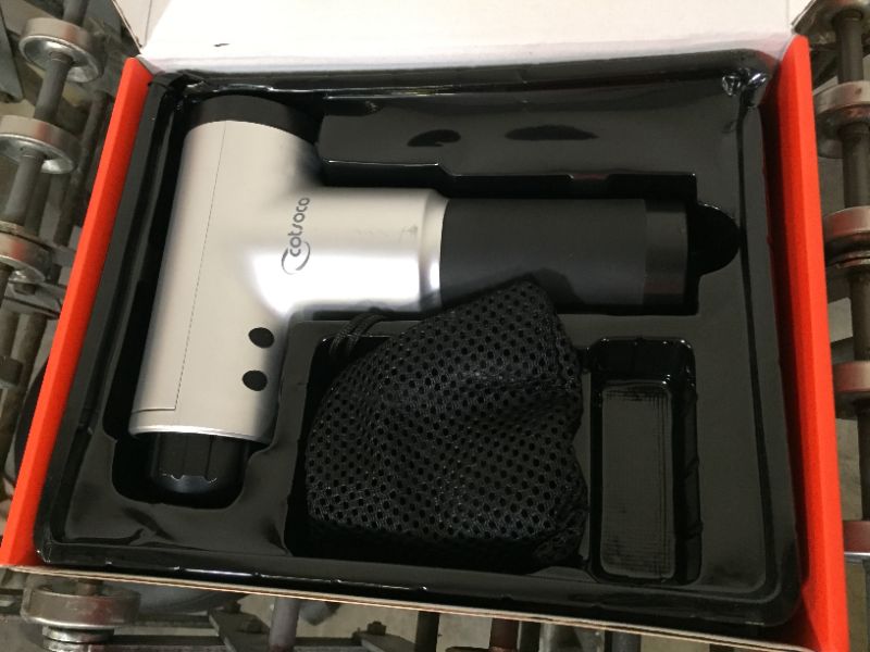Photo 1 of Cotsoco Massage Gun Deep Tissue, Portable Percussion Muscle with 6 Speeds & 4 Heads, Quiet Hand Held Massager for Lower Back Pain Relief, 2023 Best Gifts Men Women, Grey, 1.0 kilograms