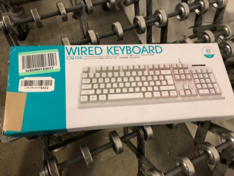Photo 2 of DOBE FOMIS ELECTRONICS 104 Gaming Keyboard USB Wired Keyboard, Quiet Ergonomic Water-Resistant Feeling Keyboard, Rainbow LED Backlit Keyboard for Desktop, Computer, PC, (White & Pink)