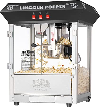 Photo 1 of Great Northern Popcorn Black Bar Style Lincoln 8 Ounce Antique Popcorn Machine (Bar Style)
