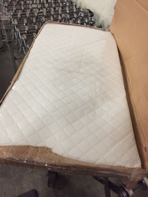 Photo 2 of Dream On Me Universal Cradle Mattress | Waterproof | 2” Fiber Core | Cradle Mattress | Greenguard Gold Certified | 36" x 18" White Check Vinyl Cover