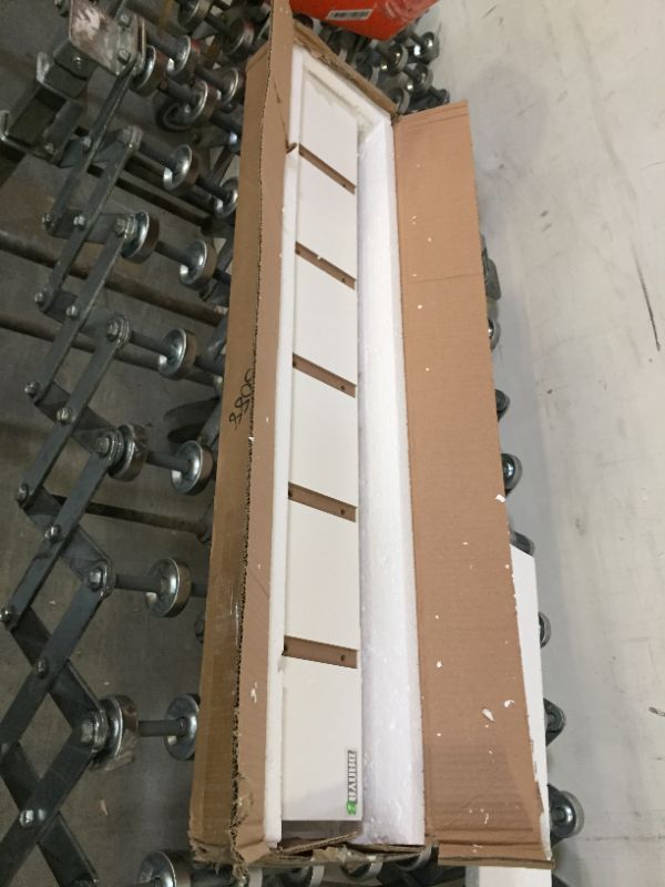 Photo 2 of Danya B 5 Tier Wall Shelf Unit Narrow Smooth Laminate Finish - Vertical Column Shelf Floating Storage Home Decor Organizer Tall Tower Design Utility Shelf Bedroom Living Room 5.1" x 6" x 30" (White)