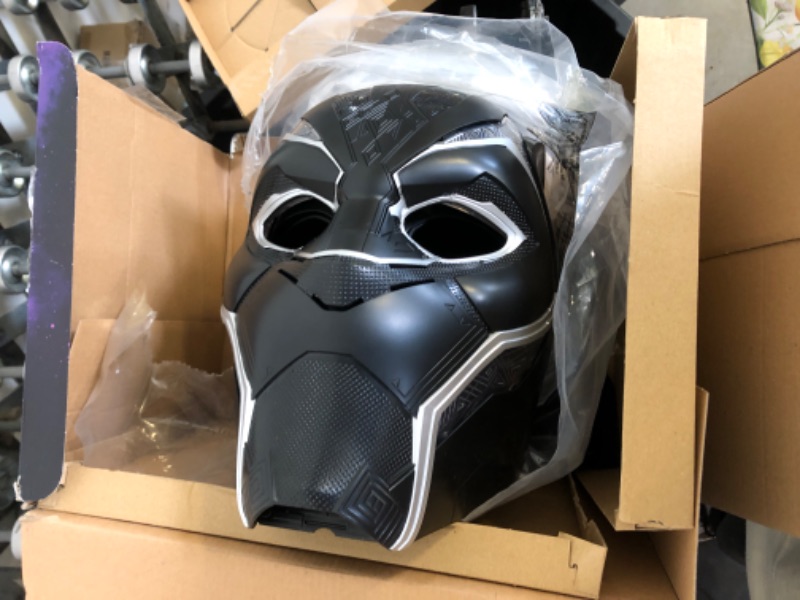 Photo 3 of Marvel Legends Black Panther Premium Electronic Role Play Helmet with Light FX and Flip-Up/Flip-Down Lenses, Black Panther Roleplay Item