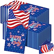 Photo 1 of  Fourth of July Paper Napkins Patriotic Guest Dinner Napkins Disposable