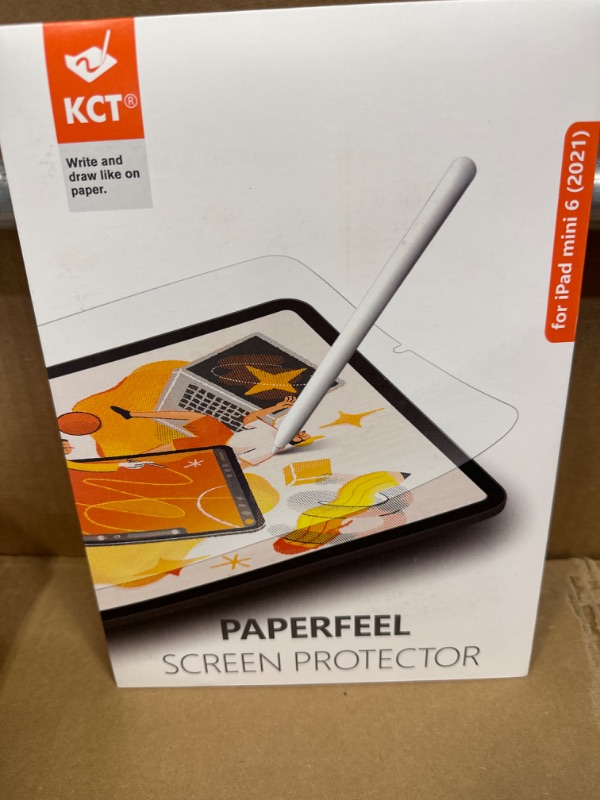 Photo 2 of KCT [3 Pack Paperfeel Screen Protector Compatible with New iPad Mini 6 2021(8.3 Inch), Anti-Glare&Anti-fingerprint&Matte Screen Protector for Drawing/Writing, Compatible with Apple Pencil