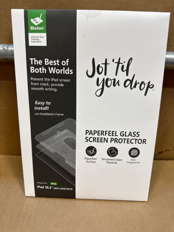 Photo 2 of Bioton Paperfeel Glass Screen Protector Compatible with iPad 9th Generation/iPad 8th Generation/iPad 7th Generation (iPad 10.2 Inch) [Auto-Alignment Tool] [Tempered Glass] [EZ Kit]