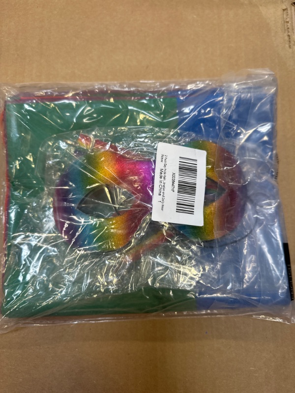 Photo 2 of 2 Pack Gay Pride Rainbow Set, Rainbow Pride Cape Mask Bracelet for Festivals Party Celebration and Daily Wear