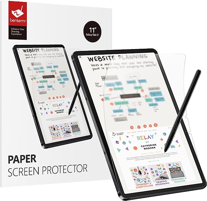 Photo 1 of bersem [2 PACK Paperfeel Screen Protector Designed for Samsung Galaxy Tab S8 / S7 11 inch, Matte Tab S7 Anti Glare with Easy Installation Kit Write and Draw Like on Paper
