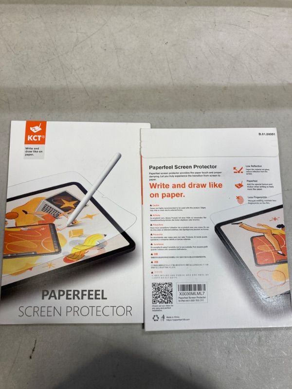 Photo 2 of KCT [3 Pack Paperfeel Screen Protector Compatible with New iPad Mini 6 2021(8.3 Inch), Anti-Glare&Anti-fingerprint&Matte Screen Protector for Drawing/Writing, Compatible with Apple Pencil 2 PACK 