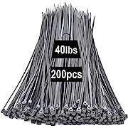 Photo 1 of Zip Ties 12 inch for Cable Management - 200 pack Black Cable Ties 12 inch for Cord Management - 12 inch Zip Ties Heavy Duty for Wire Management