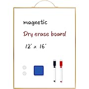 Photo 1 of Small Hanging Whiteboard for Wall Magnetic - Gold Dry Erase Bulletin Board Home Office Supplies, Cute White Board to Do List for Room Cubicle Decor