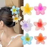 Photo 1 of Hair Claw Clips Flower Hair Clips Big Hair Clips for Women Thick Hair, Cute Claw Clips for Women Thin Hair Flower Clip for Women and Girls 7 Colors
