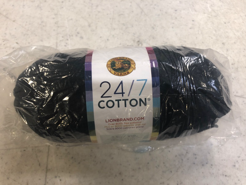 Photo 2 of (1 Skein) 24/7 Cotton® Yarn, Black 1 Pack Black