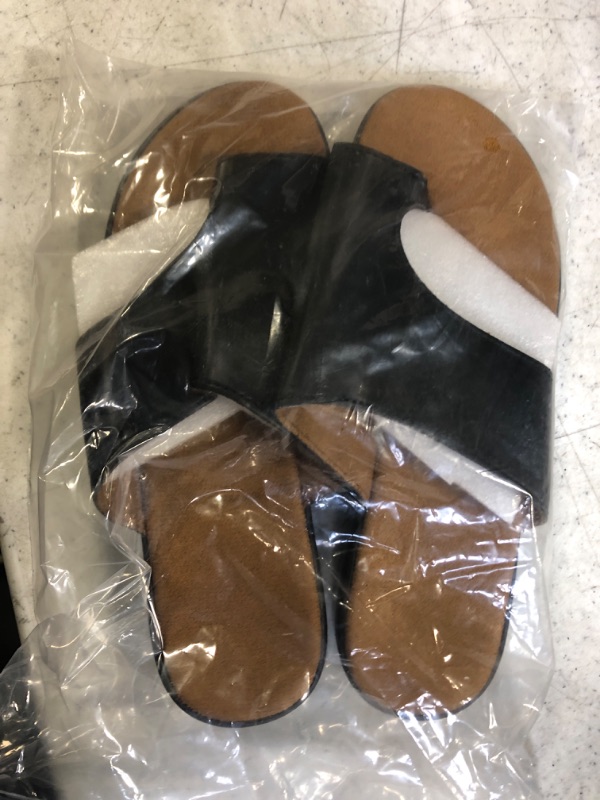 Photo 1 of VANDIMI Womens Summer Slides Wedge Sandals Toe Loop Flip Flops Buninon Shoes 8.5 Black