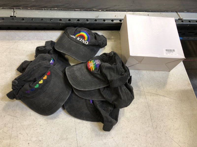 Photo 1 of  6 Pcs Embroidered Pride Hat, Rainbow Baseball Cap LGBT Adjustable Cotton Caps Soft LGBTQ Lesbian Gifts for Women Men