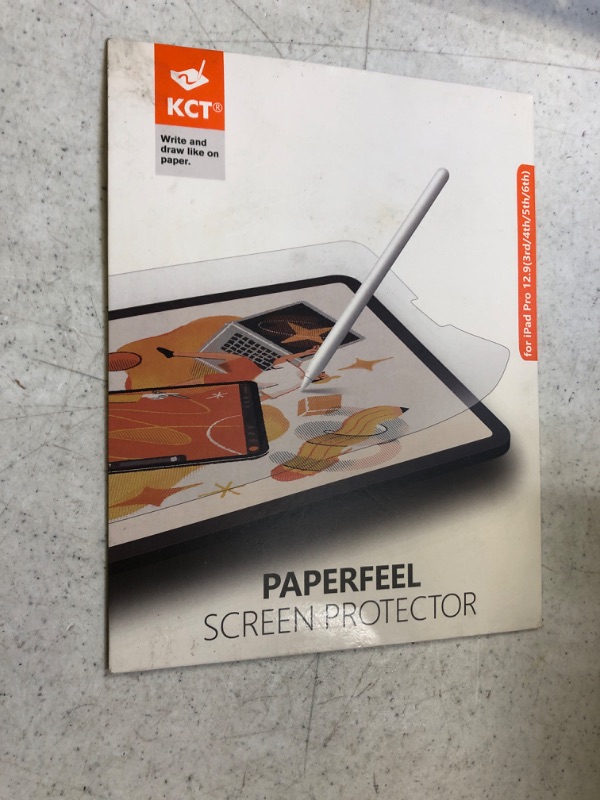 Photo 2 of KCT [2 PACK Paperfeel Screen Protector Compatible with iPad Pro 12.9 (2022 & 2021 & 2020 & 2018 Models), Matte PET Film for Drawing No Glare and Paperfeel with Easy Installation Kit
