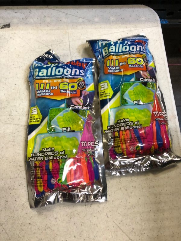 Photo 2 of 111 Multicolor Water Balloons - Fill Each Set in Just 60 Seconds!  --2 COUNT --
