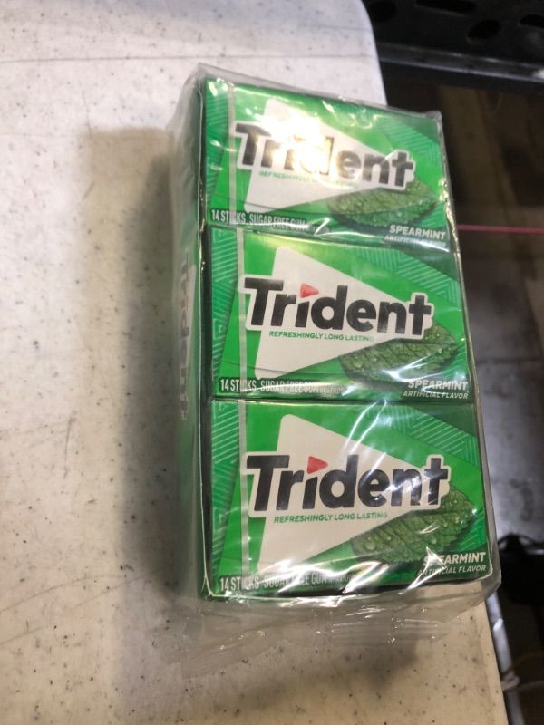 Photo 2 of Trident Spearmint Sugar Free Gum, Spearmint Gum, 12 Packs of 14 Pieces (168 Total Pieces)