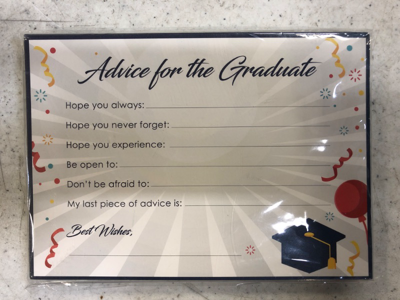 Photo 2 of AUTOU Wishes & Advice Cards- 50 Pack Graduation cards 2023 Party Supplies & Party Decorations 2023 - For High School & College Graduate