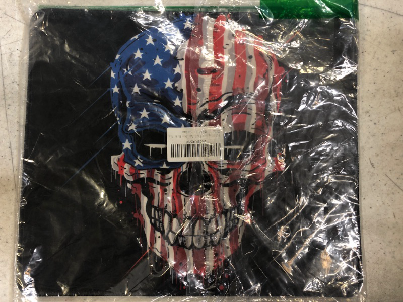 Photo 2 of BARCS American Flag Skull Design Mouse Pad, Office Gaming Mousepad for Computer Keyboard and Laptop, Non Slip Rubber with Stitched Edges Desk Mat for Men