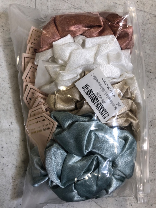 Photo 2 of 20pcs Satin Bridesmaid Scrunchies Fashion Girls Bachelor party Hair Ties Accessories Women Elastic Hairstyles Bridesmaid Proposal Favors Bridal Wedding Parties Gifts For guests women(Mixed 1) Mixed color 1