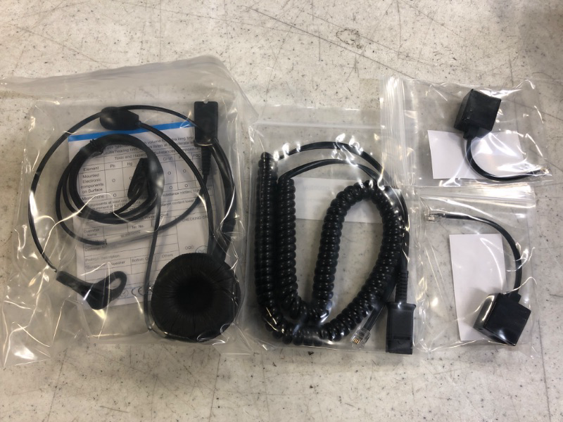 Photo 2 of MKJ Office Phone Headset with Microphone Corded RJ9 Telephone Headset Noise Cancelling Call Center Desk Phone Headset for Grandstream GXP1625 GXP2170 GXP2160 Snom 870 Sangoma s705 T21P T46S T48G