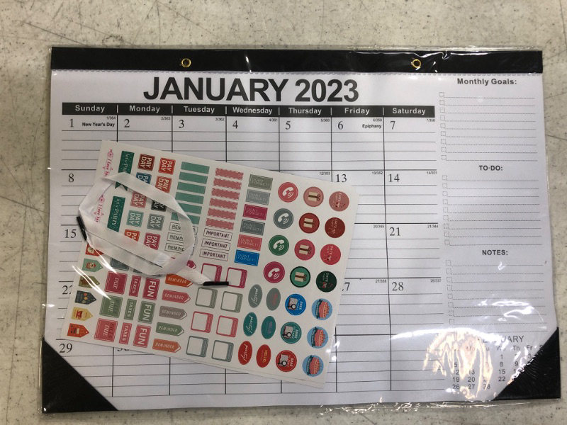 Photo 2 of Desk Calendar 2023-2024-18 Months-January 2023-June 2024,17" x 12", Large Desk/Wall Calendar 2023 with to-do List,Thick Paper with Corner Protectors,For Planning and Organizing,With use for Home or Office.