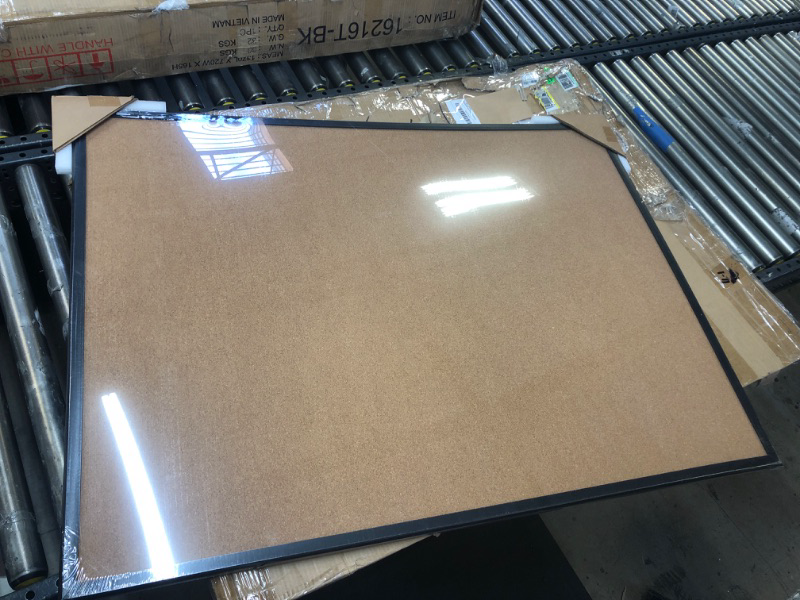 Photo 1 of ORIENTOOLS 48 x 36 Inch Cork Board with 10 Color Pins, Bulletin Board with Black Frame for Home, Office, School, Cubicle, etc. 48X36 Inch
