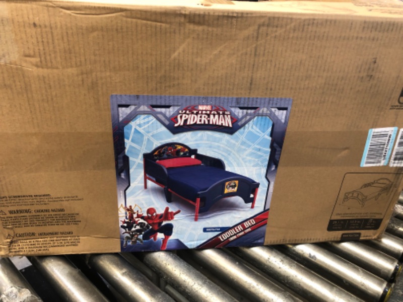 Photo 3 of Delta Children Plastic Toddler Bed, Marvel Spider-Man + Delta Children Twinkle Galaxy Dual Sided Recycled Fiber Core Toddler Mattress (Bundle) Spider-man Bed + Mattress