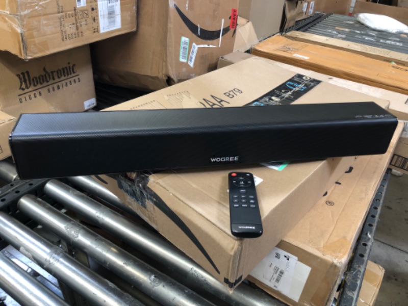 Photo 2 of Wogree 2.1ch Soundbar with Built-in Subwoofer, 80W 24 Inch Compact Small Sound Bars for TVs, Home Audio TV Speakers Support Bluetooth, HDMI-ARC, Optical, AUX, Line-in, and USB Input